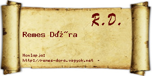Remes Dóra névjegykártya